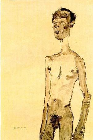 Egon Schiele - Standing nude man