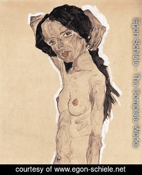 Egon Schiele - Standing nude young girl