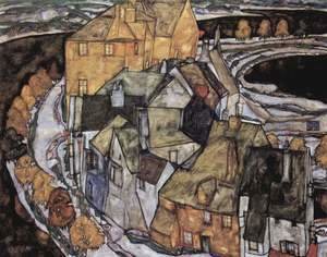 Egon Schiele - The House-Bend, or Island City (literally, the house-elbow)