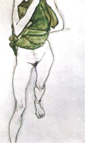 Egon Schiele - Woman in the green blouse 1913