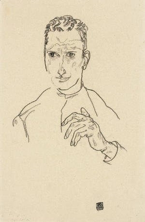 Egon Schiele - Brustbild eines jungen Mannes