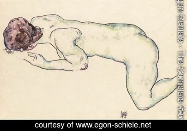 Egon Schiele - Liegender weiblicher Akt