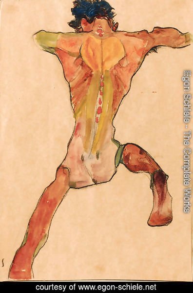 Egon Schiele - Mannlicher Rackenakt