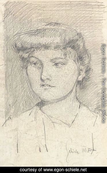 Egon Schiele - Portrait eines jungen Madchens