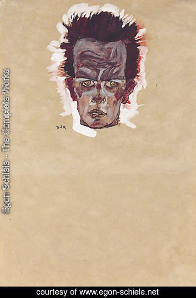 Egon Schiele - Selbstbildnis, Kopf