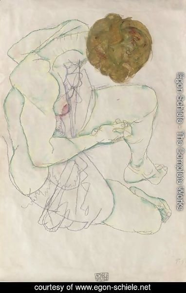 Egon Schiele - Sitzender Frauenakt