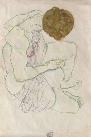 Egon Schiele - Sitzender Frauenakt