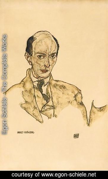 Egon Schiele - Bildnis Von Arnold Schonberg Mit Erhobenem Linken Arm (Portrait Of Arnold Schonberg With Left Arm Raised)
