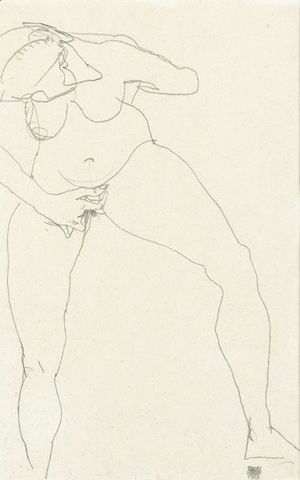 Egon Schiele - Stehende Frauenakt, Masturbierend (Standing Nude Woman, Masturbating)