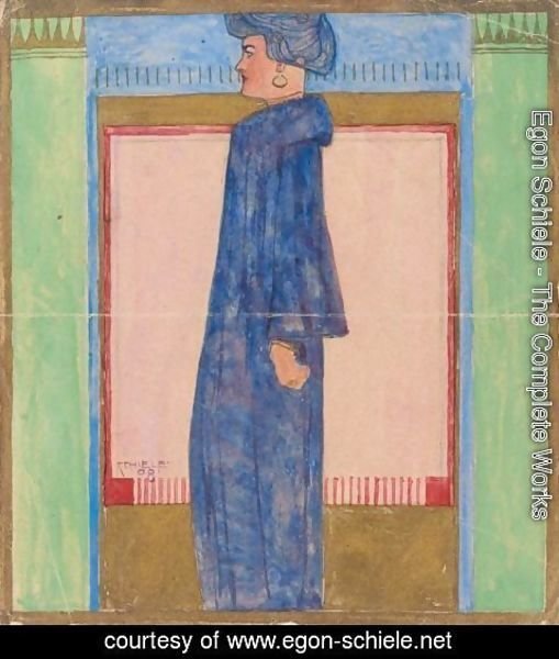 Egon Schiele - Stehende Frau Im Profil (Standing Woman In Profile)
