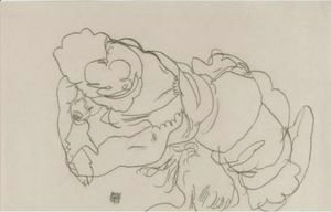 Edith Schiele Mit Ihrem Hund Lord (Edith Schiele With Her Dog Lord)
