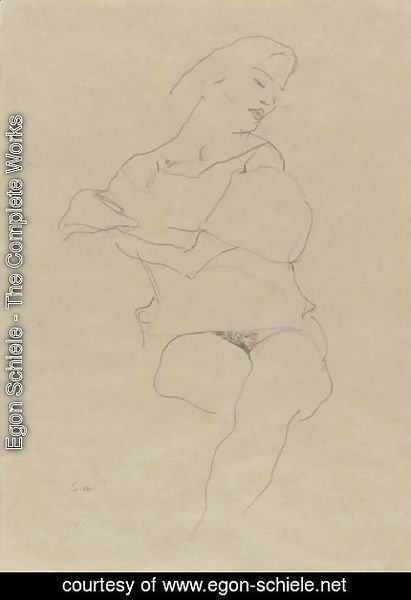 Egon Schiele - Sitzende Frau Mit Hochgeschobenem Rock (Seated Woman With Raised Skirt)