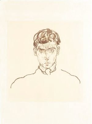 Egon Schiele - Bildnis Paris Von Guthersloh (Portrait Of Paris Von Gutersloh) (Kallir 16b)