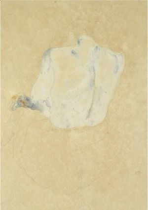 Egon Schiele - Seated Female Nude From Behind