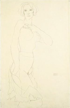 Egon Schiele - Madchenakt (Female Nude)