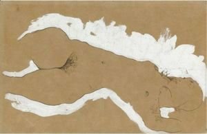 Egon Schiele - Female Nude With White Border