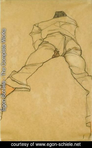Egon Schiele - Man Lying On His Stomach