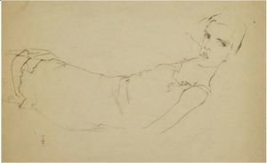 Egon Schiele - Girl On Her Back