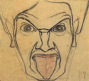 Egon Schiele - Man With A Protruding Tongue