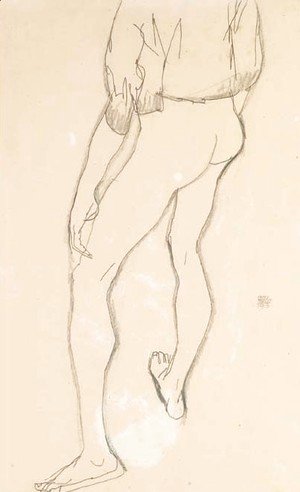 Egon Schiele - Stehender mannlichter Akt