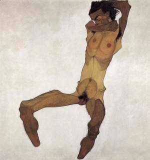 Egon Schiele - Seated Male Nude