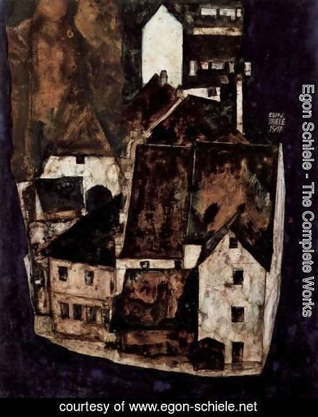 Egon Schiele - Dead city or town at the blue river