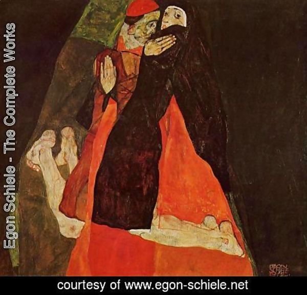Egon Schiele - Cardinal And Nun Aka Caress