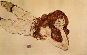 Egon Schiele - Female Nude Lying On Her Stomach