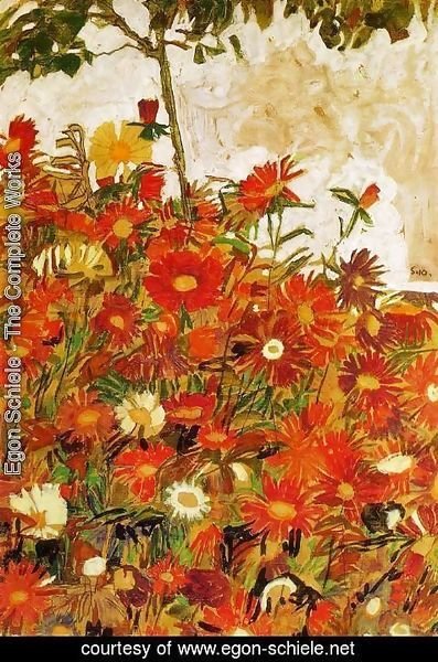 Egon Schiele - Field Of Flowers