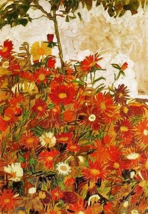 Egon Schiele - Field Of Flowers