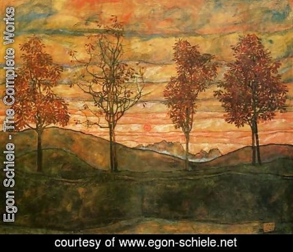 Egon Schiele - Four Trees