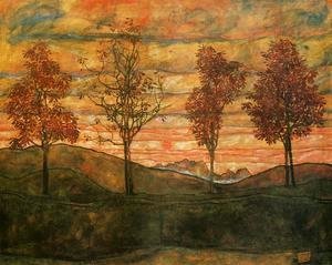 Egon Schiele - Four Trees