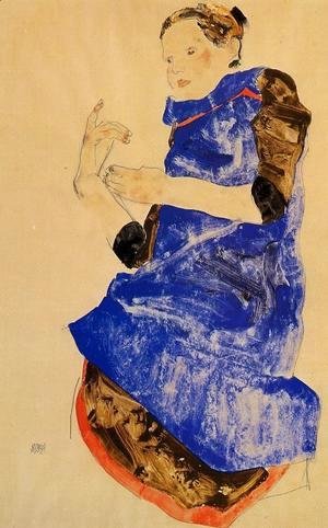 Egon Schiele - Girl In A Blue Apron