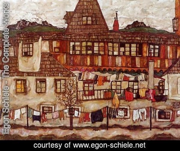 Egon Schiele - House With Drying Laundry