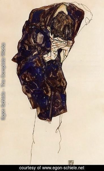 Egon Schiele - Man Bencind Down Deeply