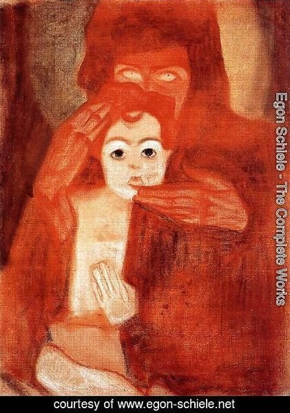 Egon Schiele - Mother And Child Aka Madonna