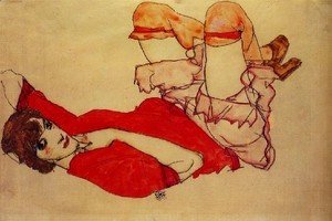 Egon Schiele - Wally with a Red Blouse 1913