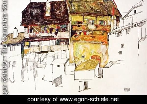 Egon Schiele - Old Houses In Krumau
