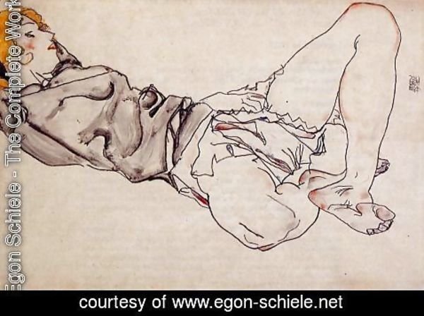 Egon Schiele - Reclining Woman With Blond Hair2