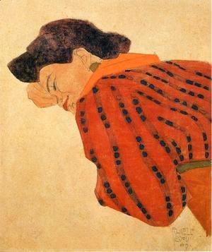 Egon Schiele - Reclining Woman With Red Blouse