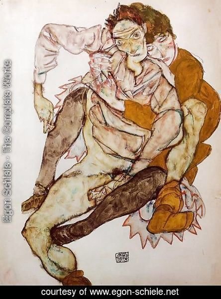 Egon Schiele - Seated Couple Aka Egon And Edith Schiele