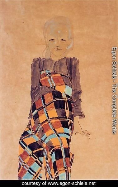 Egon Schiele - Seated Girl