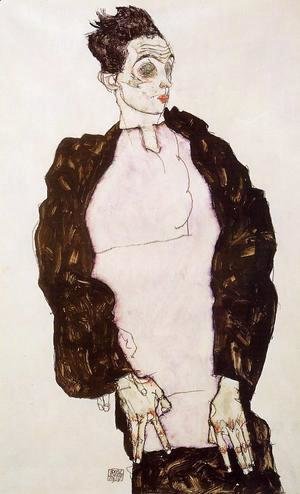 Egon Schiele - Self Portrait In Lavender And Dark Suit  Standing