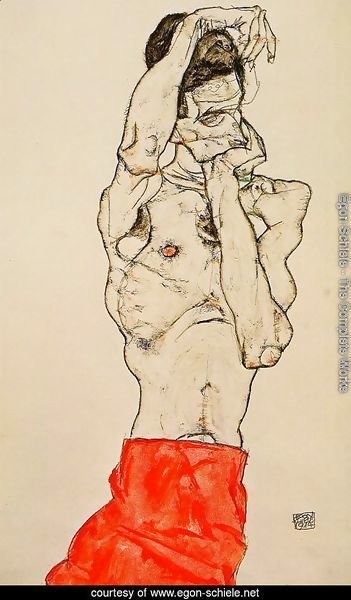 Standing Male Nude With A Red Loincloth