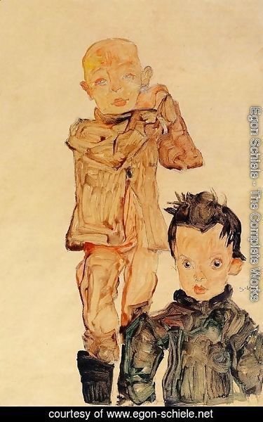 Egon Schiele - Two Boys