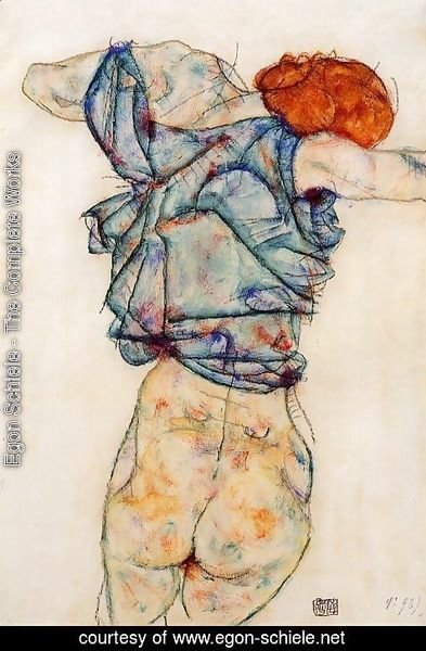 Egon Schiele - Woman Undressing